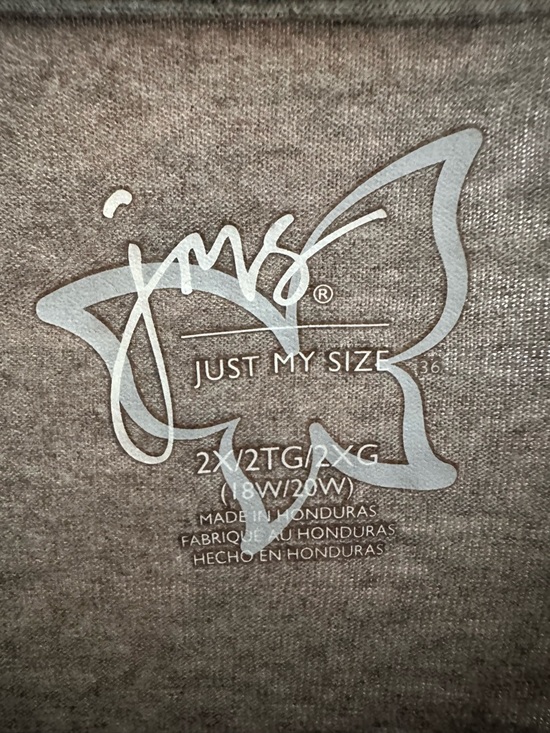 Just My Size Olive Long-Sleeve V-Neck Top with Metallic Owl - Picture 3 of 3